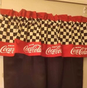 2 Coca-Cola Checkered Valances